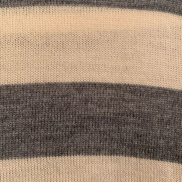 Jones New York Merino Wool Gray White Striped Women’s Sweater Size M - Picture 2 of 8